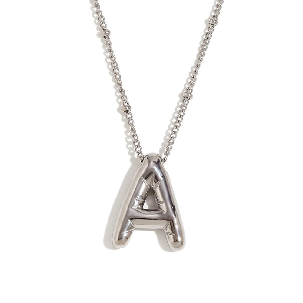 Balloon Letter A Initial Necklace